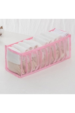 Novahub 6 Ve 7 İzgara Sütyen, 11 İzgara Çorap Kutusu Çekmece Organizatörü, %100 Polyestέρ, Pembe, Giyim Organizasyonu Pembe