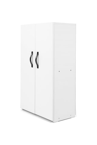2 Kapaklı 4 Raflı Çok Amaçlı Dolap Beyaz 59x30x100 Cm Suntalam Düzen Dolabı Mutfak, Banyo, Antre, Ayakkabıl Diğer