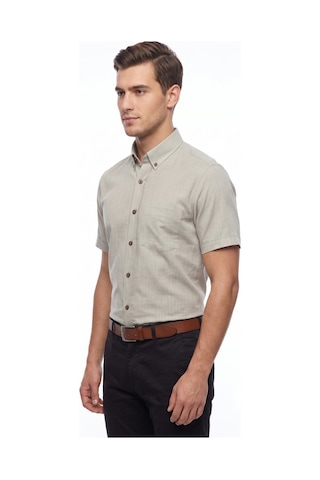 Kamer Erkek Klasik Tek Cepli %100 Cotton Kısa Kol Gömlek Bgl-st05624 Haki