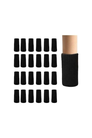 Besthome1 6'lı Siyah Poliester Masa Sandalye Koruması - Çift Katlı, Kaymaz, Ses Yankı Azaltıcı