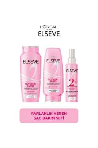 Elseve Glycolic Gloss Parlak Veren Saç Bakım Rutini Seti