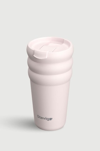 Stevig 3 Bubble Two-cap Straw Tumbler Çelik Termos 600 Ml Soft Quartz St-248 Pembe