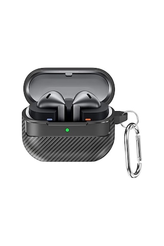 Samsung Galaxy Buds 3 Pro, Buds 3 Ve Buds 3 Fe İle Uyumlu Mat Karbon Fiber Dokulu Darbelere Dayanıklı Premium Silikon Çok Renkli