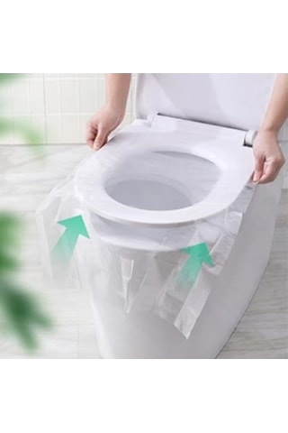 Büro Ev Ofis Tuvaleti İçin 50adet Kullan At Hijyenik Klozet Kapağı Poşeti Seti Diğer