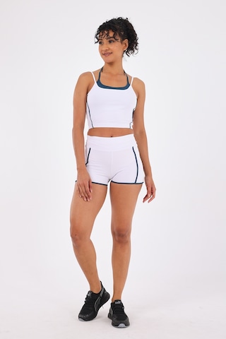 Scorp Antha Spor Büstiyer Biker Kısa Tayt Takımı Beyaz STANDART