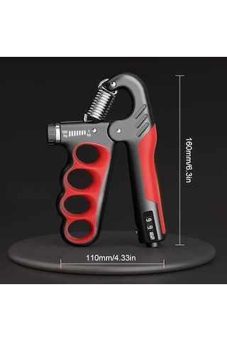Valkyrie Sayaçlı Ergonomik 5-100kg El Yayı Bilek Güçlendirici Fitness Egzersiz Spor Aleti Sayaçlı Xl Boy Kırmızı Kırmızı