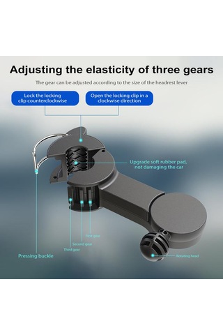 Hallow K22833 Usb Çift Kafalı Araç Arka Koltuk Vantilatörü Fanı Siyah