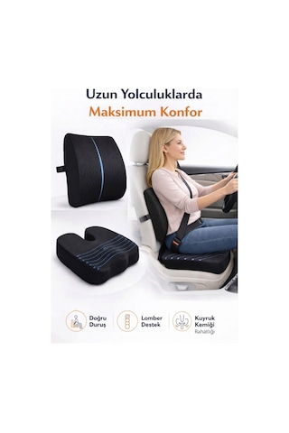 Visco Ortopedik Bel Destek Minderi Ve Kuyruk Sokumu Oturma Minderi Seti - Araç Ofis Koltuk Takımı Visco Ortopedik Bel Destek Minderi Ve Kuyruk Sokumu Oturma Minderi Seti - Araç Ofis Koltuk Takımı