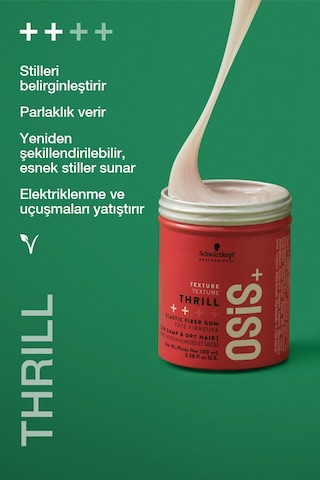 Thrill Elastik Lifli Gum Şekillendirici Orta Tutuş 100ml Parlaklık Veren Gum Wax, Saç Sakızı