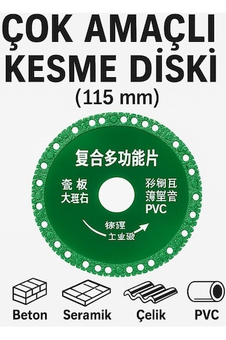 Merttools 115 Mm Çok Amaçlı Kesme Diski Seramik Fayans Mermer Pvc İnce Metal Kesim Pürüzsüz Kesim