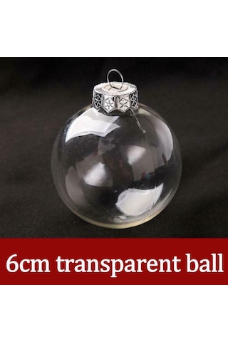 Mufunye 6cm Pe Plastik Şeffaf Doldurulabilir Top, Noel/wedding Dekorasyonu, Gümüş Kapağı, Boş Yuvarlak Ornament