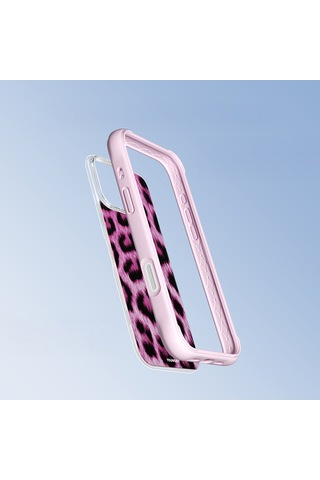 Apple iPhone 16 Pro Uyumlu Kılıf M-safe Şarj Özellikli Youngkit Leopard Serisi Kapak Pembe