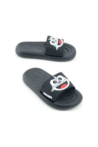 Gezer Yazlık Erkek Çocuk Eva Banyo Havuz Plaj Terlik Siyah