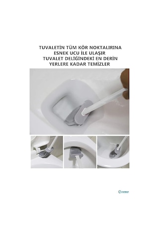 Life Silikon Esnek Beyaz Renk Tuvalet Fırçası Mıt1039 Siyah