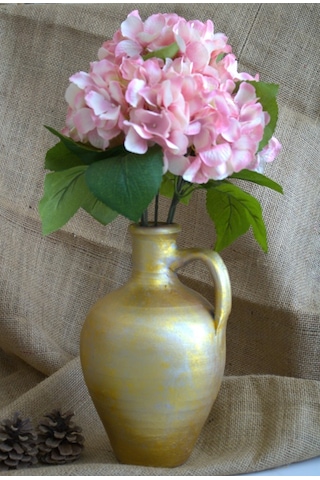 Gold Çömlek Vazo Toprak Vazo Dekoratif Vazo Kuru Çiçeklik Vazo