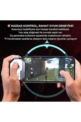 Coofbe Profesyonel Şarjlı Bluetooth Bağlantılı Telefon Joystick Kontrol Gamepad Mobil Oyun Kolu Tetik