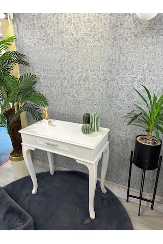 Ahşap Lükens Dresuar Beyaz