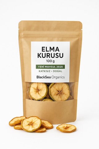 Blacksea Organics Doğal Atıştırmalık Dağ Elması Kurusu, Katkısız & Şeker İlavesiz 2025 Yeni Mahsül 100 G 100 G