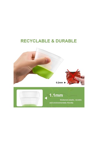 12 Paket 3 İnç Kare Plastik Fidanlık Saksıları, Kolay Nakil İçin Yumuşak Silikon Tabanlı Şeffaf Saksı, Çiçek Saksıları