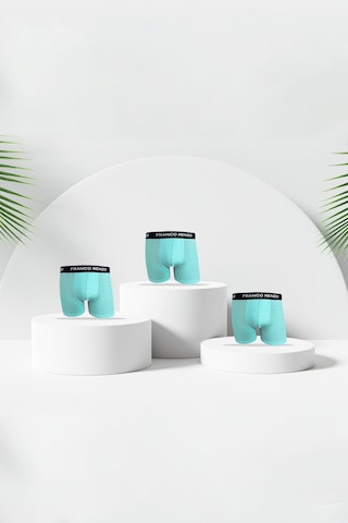 Franco Renzo Erkek 3 Lü Premium Kutu Likralı Boxer Bebe Mavi Bebe Mavisi