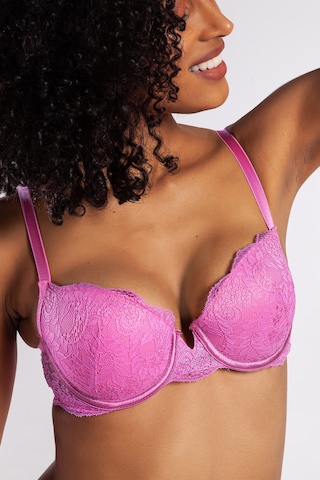 Melonika Golshan G.colors Balconette Foam Push Up Bra, Koyu Pembe Konforlu Ve Şık Sütyen Çok Renkli