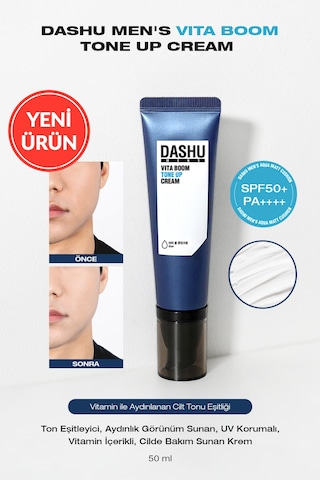 Uv Koruma Ve Aydınlık Görünüm Sunan Krem Dashu Mens Vita Boom Tone Up Cream Spf50+ Pa++++