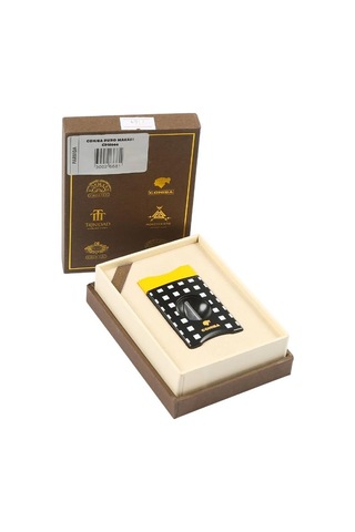 Sarı-siyah Beyaz Desenli V Puro Makası Kesici