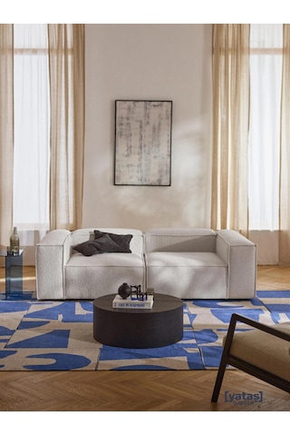 Most Mollis 2 Modül Kanepe Koltuk 01 Lüks Beyaz Bukle Kumaş Yumuş