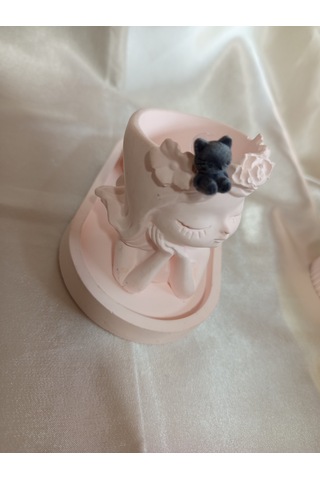 Gri Peluş Kedili Küpe
