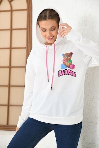 Altamira Unisex Barrow Baskılı Oversize Kapşonlu Sweatshirt 001