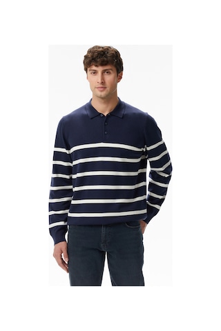 Nautica Erkek Lacivert Regular Fit Kazak Çizgili S57231t Lacivert
