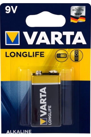 Varta Longlife Alkalin Pil 9V, E-Block, 6LP3146