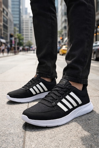 Ghattix Yeni Sezon Erkek Sneaker Ayakkabı Siyah Beyaz Siyah - Beyaz