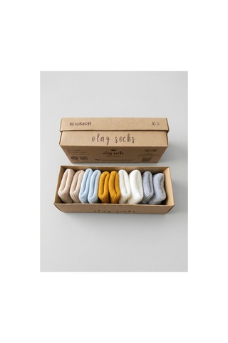 Bambık Olay Socks Yenidoğan Pamuklu 5'li Bebek Çorap Seti Sarı Sarı