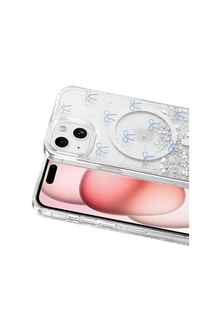 Onegif Apple Apple iPhone Uyumlu 15 Misk Simli Magsafe Kapak - Desen 3 - Desen 3