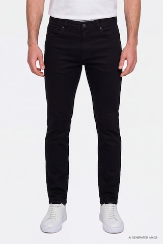Ac&Co / Altınyıldız Classics Erkek Sıyah Pamuklu Comfort Fit Rahat Kesim 5 Cepli Esnek Rahat Jean Kot Denim Pantolon Siyah