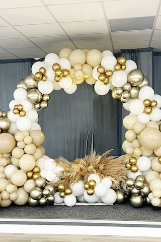 Beysüs Krem Beyaz Gold Krom Ve Beyaz Altın Balon 60'lı Pompa Ve Zincir Seti