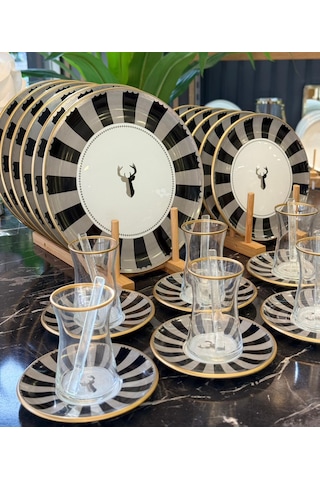 30 Parça Royal Stagoria Servis Pasta Çay Takımı Gold-5193 Çok Renkli