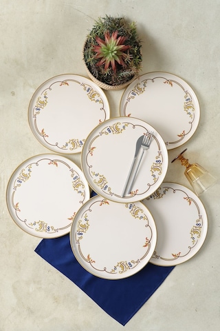 Keramika Bronze Bloom Nordic Servis Tabağı 28 Cm 6 Adet 22929 Çok Renkli