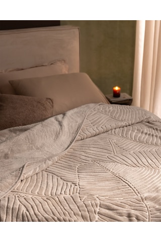 Madame Coco Camille King Size Vizon Emboss Battaniye - Bej 8684427354292 Çok Renkli