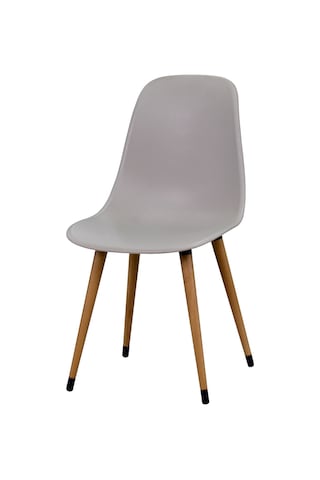 Vilinze Eames Naturel Ahşap Ayak Plastik Gri Sandalye Eames-beyaz Gri - Naturel