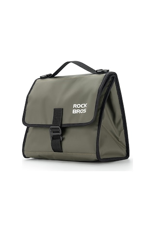 Rockbros W010 Brompton Bisiklet Ön Çantası Için Alüminyum Film Astarlı Gıda Saklama Çantası - Koyu Yeşil