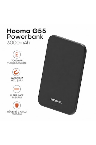 Hooma Magpulse 3 Slim 3000 Mah Powerbank Siyah Hooma