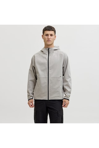 Jack & Jones Erkek Relaxed Fit Kapüsonlu Sweatshirt - Base - 12289209 Gri Melanj