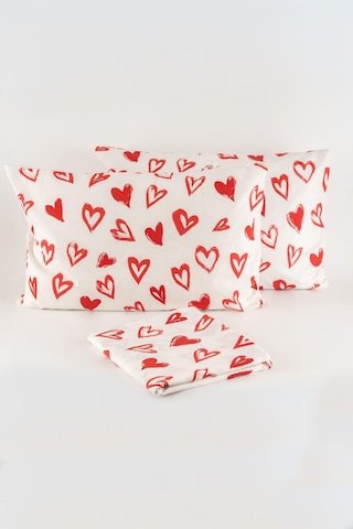 Soley Mix & Match Lover %100 Pamuk Çift Kişilik Çarşaf Seti Kırmızı