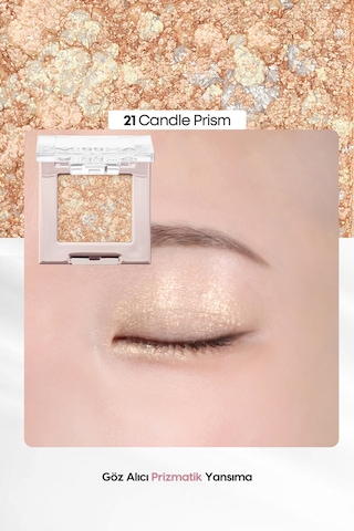 Topaklanmayan, El Yapımı Glitter Far Modern Shadow Glitter Prism No.21 Candle Prism 21