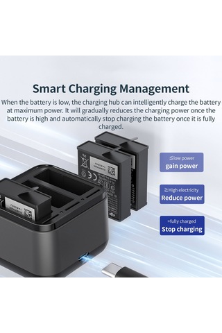 Amagisn Aa10 3 Yuvalı Pil Şarj Cihazı Tip-c Tf Kart Siyah