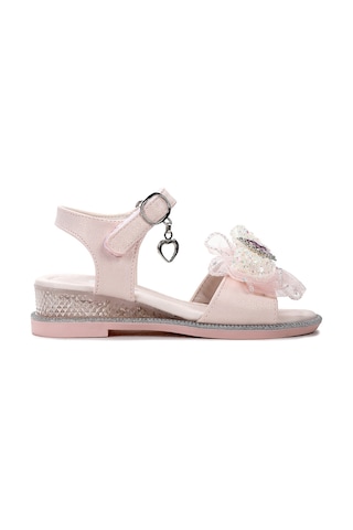 Kiko Kids Bufly Fiyonklu Kız Çocuk Sandalet Ayakkabı Pudra Pudra