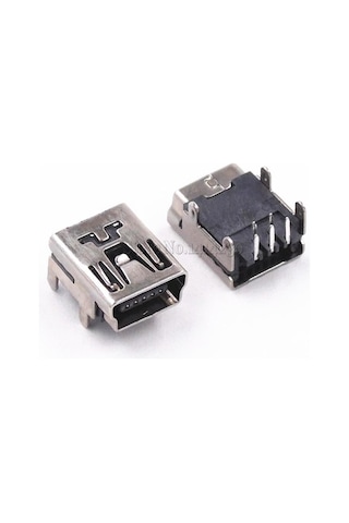 10 Adet Dişi Mini Usb Soket 10 Adet 5 Pin Dişi Konnektör