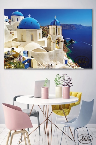 Tekli, Yatay, Kanvas, Dekoratif, Duvar, Tablosu , Yunan Adaları, Santorini, Yunanistan,